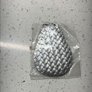 Silver Textured Teardrop Earrings